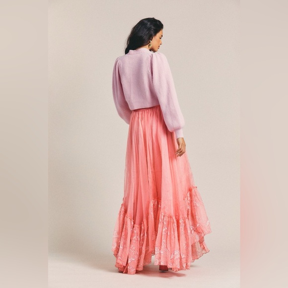 LoveShackFancy Lorelle Skirt in Bubble Gum Size 0 - Picture 2 of 7